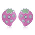 925 Sterling Silver Rhodium Plated Strawberry Stud For Kids