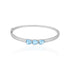 925 Sterling Silver Rhodium Plated Triple Blue Heart Bracelet for Women