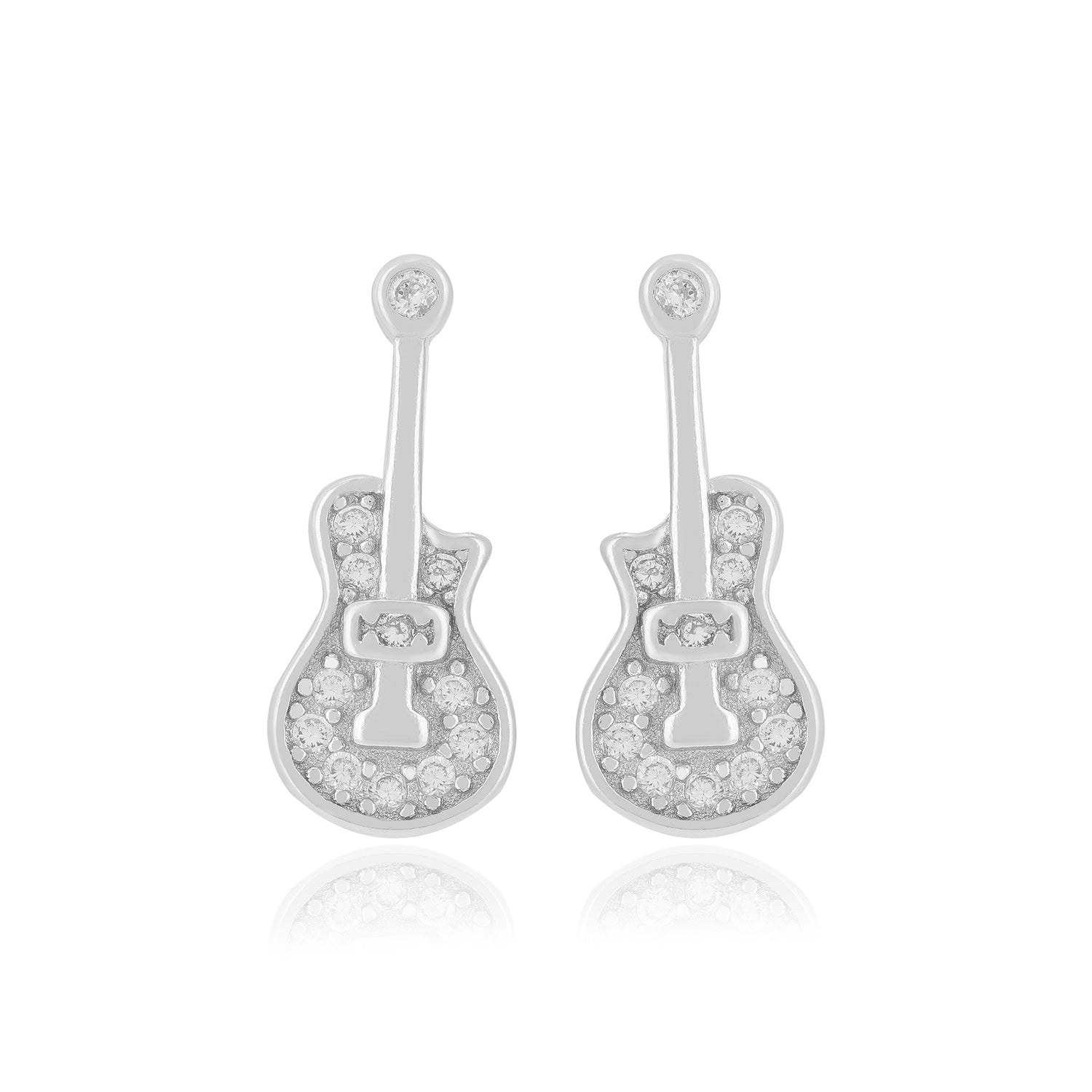 925 Sterling Silver Rockin Guitar Inspired Earrings