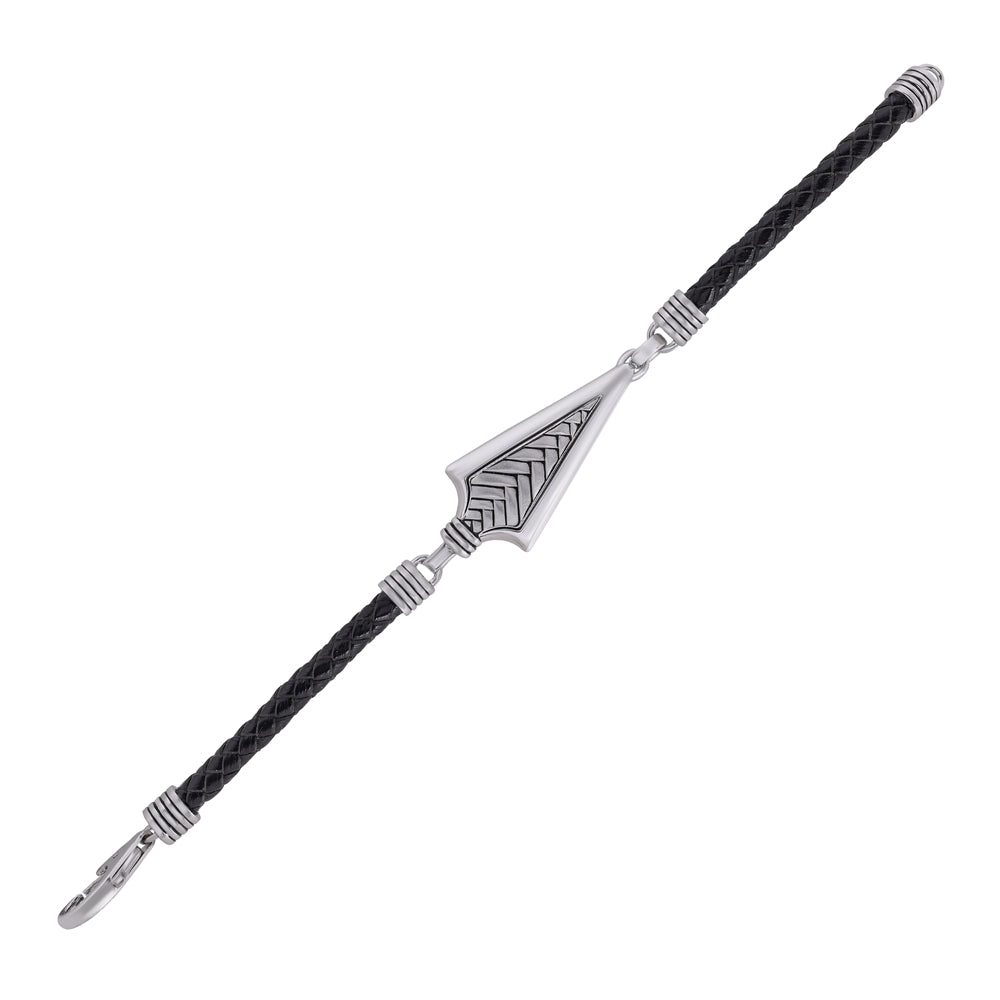 925 Sterling Silver Rhodium Scaled Arrow Head Bracelet