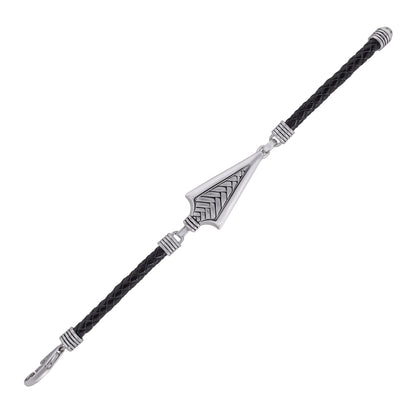 925 Sterling Silver Rhodium Scaled Arrow Head Bracelet