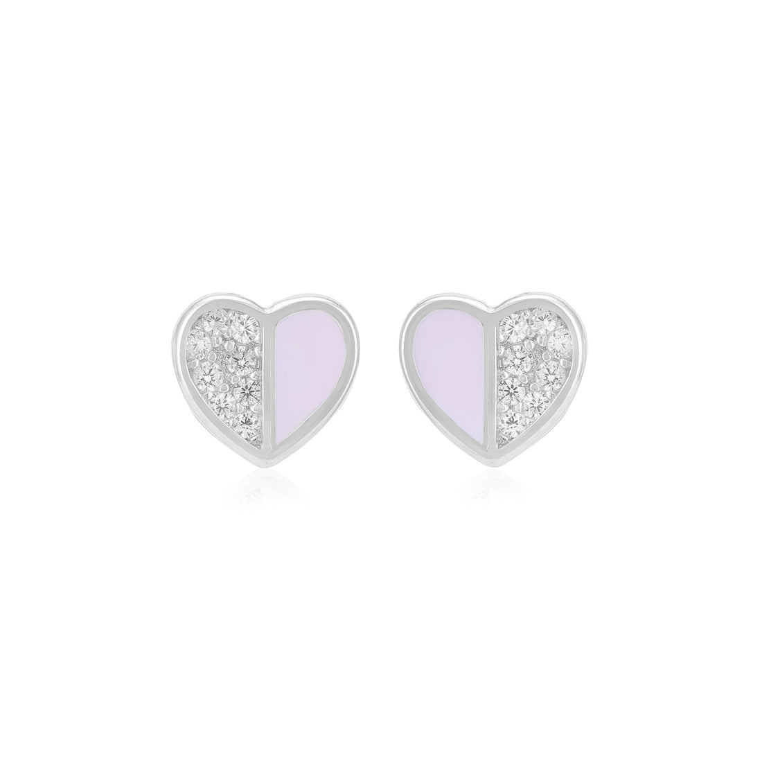 925 Sterling Silver Split Heart Earrings For Women