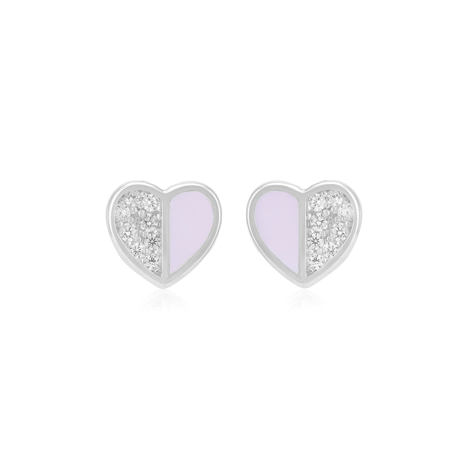925 Sterling Silver Split Heart Earrings For Women