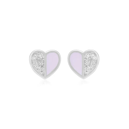 925 Sterling Silver Split Heart Earrings For Women