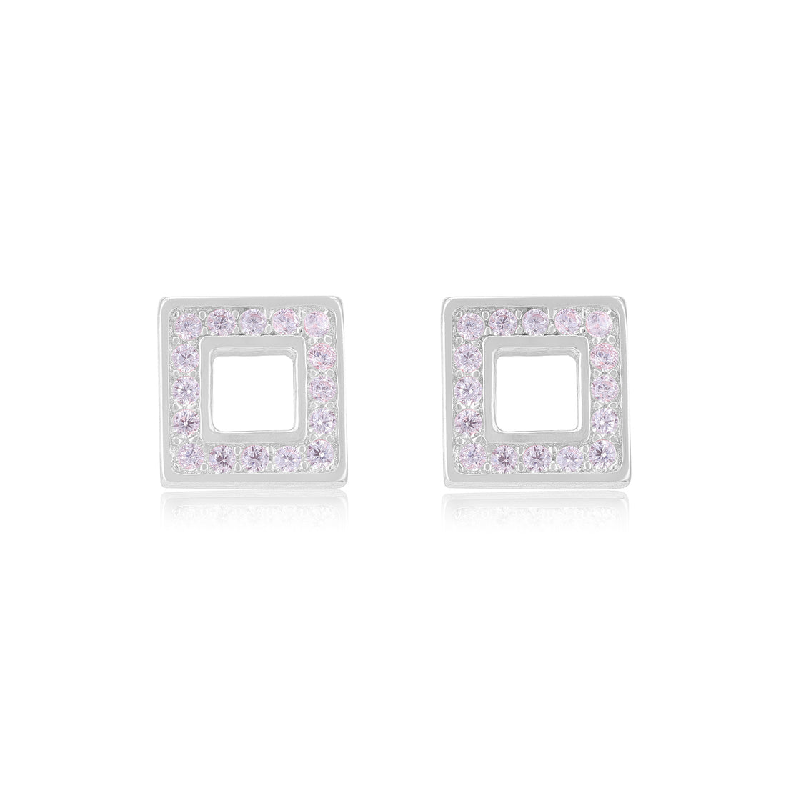 925 Sterling Silver Square Stoned Earrings For Women