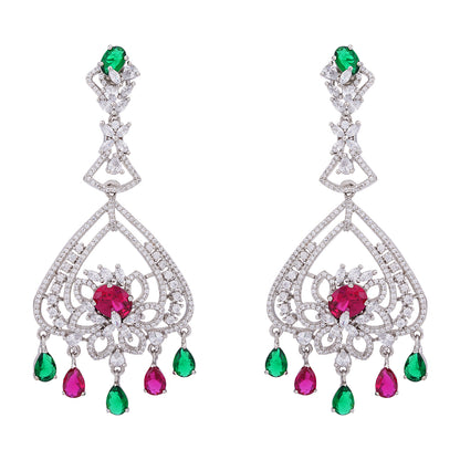925 Sterling Silver Rhodium Swing Earrings