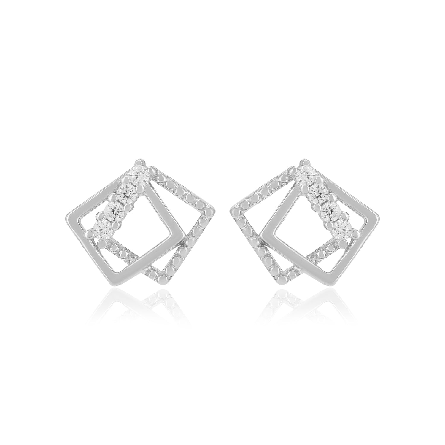 925 Sterling Silver Twisted Angle Earrings For Women