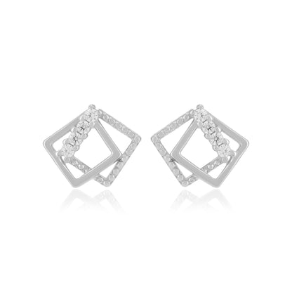 925 Sterling Silver Twisted Angle Earrings For Women