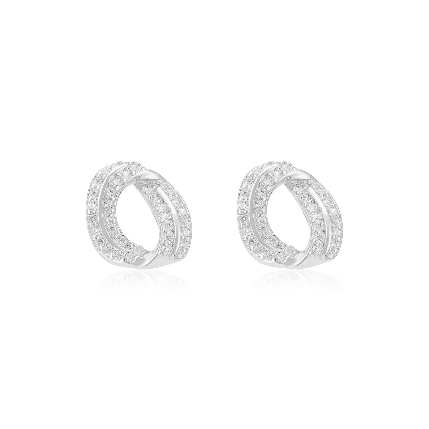 925 Sterling Silver Twisted Swirl Earrings For Women