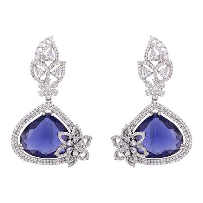 925 Sterling Silver Rhodium Violet Earrings