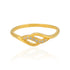 925 Sterling Silver Ripple Center Stoned Gold Plated Ring for Women