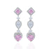 925 Sterling Silver Romantic Cascading Multi-Shape Pink Earrings for Women