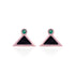 Pair of triangle-shaped earrings with green gemstones 