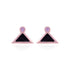 A pair of Rose-Plated earring with Black Enamel