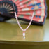 925 Sterling Silver Rose-Tinted Flower Cluster Pearl Drop Necklace for Women