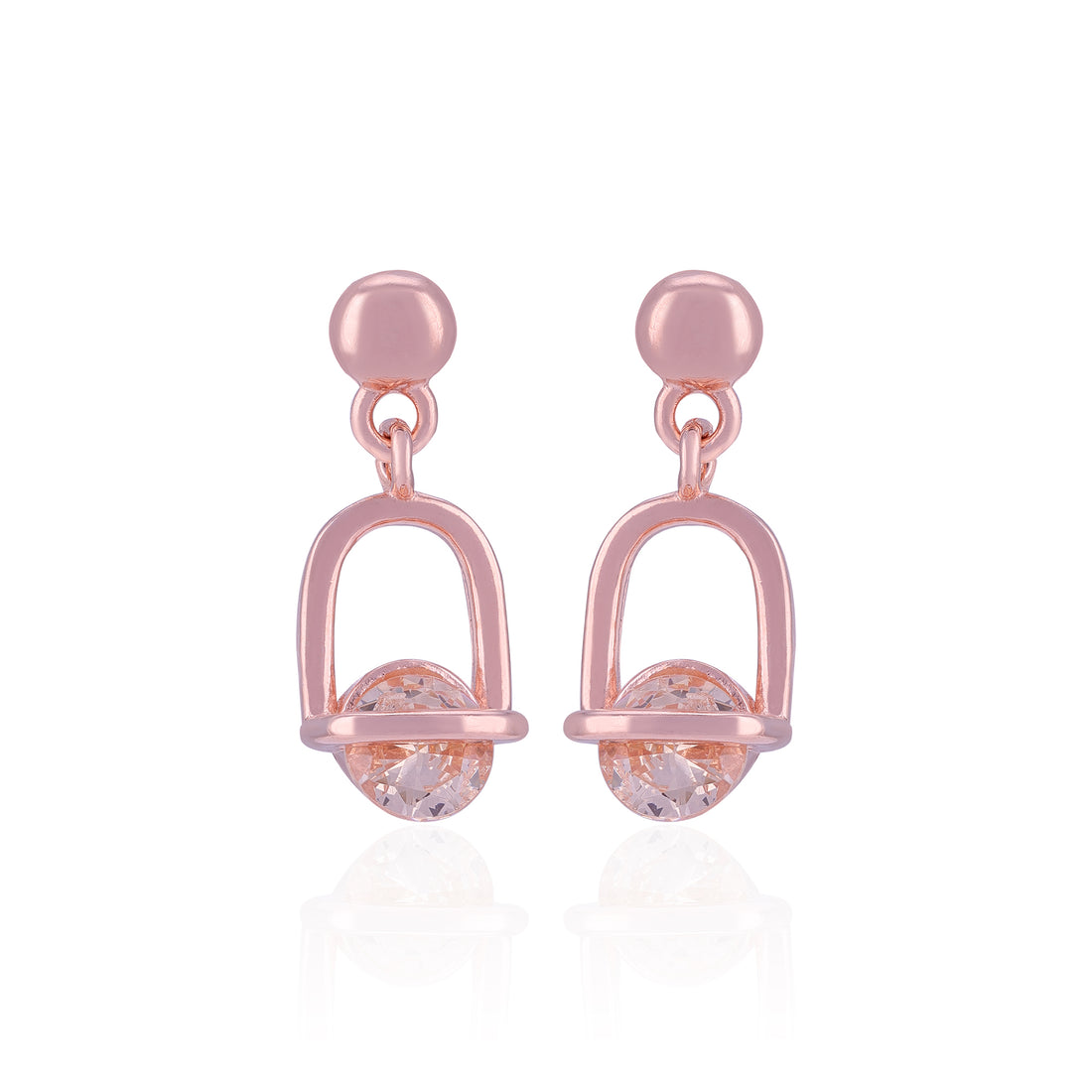 Rose gold earrings with crystal elements