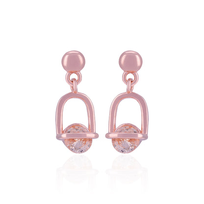 Rose gold earrings with crystal elements
