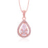 925 Sterling Silver Rose Gold-Plated Pear Drop  Marquise Pear Cluster Pendant for Women