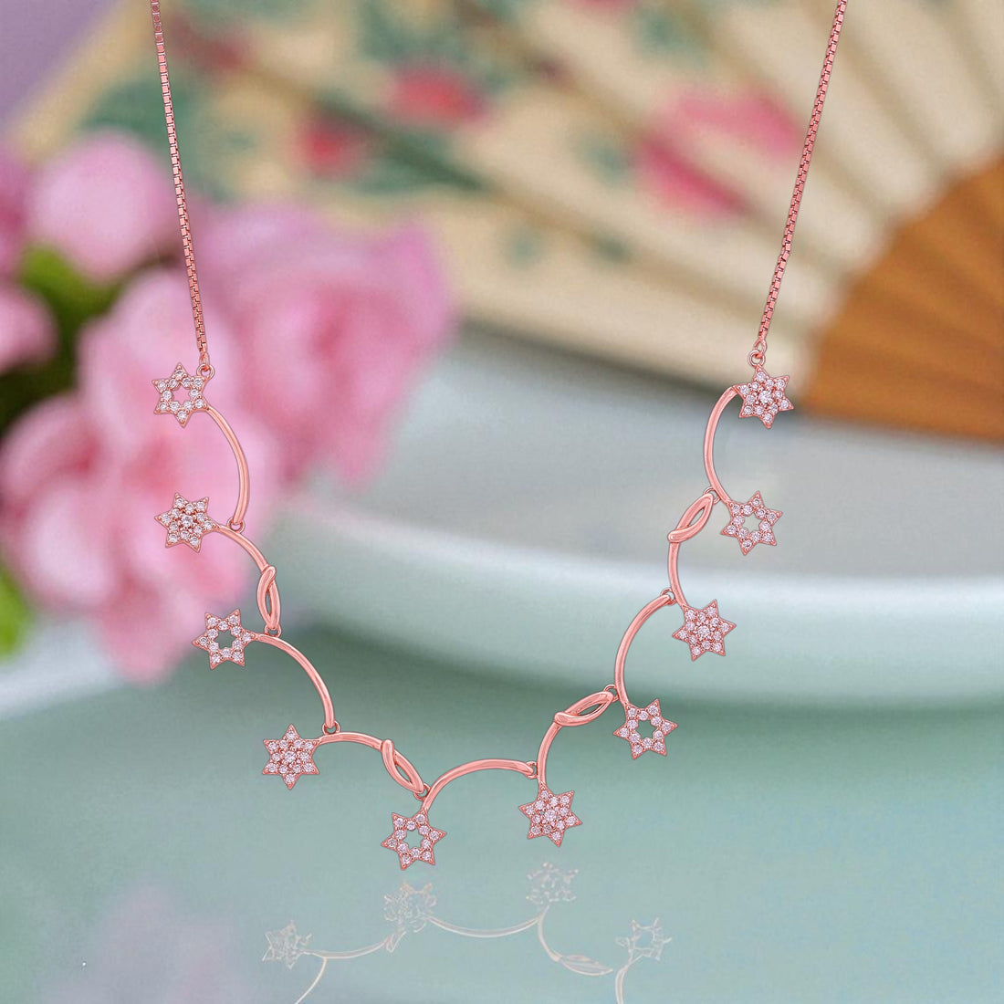 925 Sterling Silver Rose Gold Fleur d&