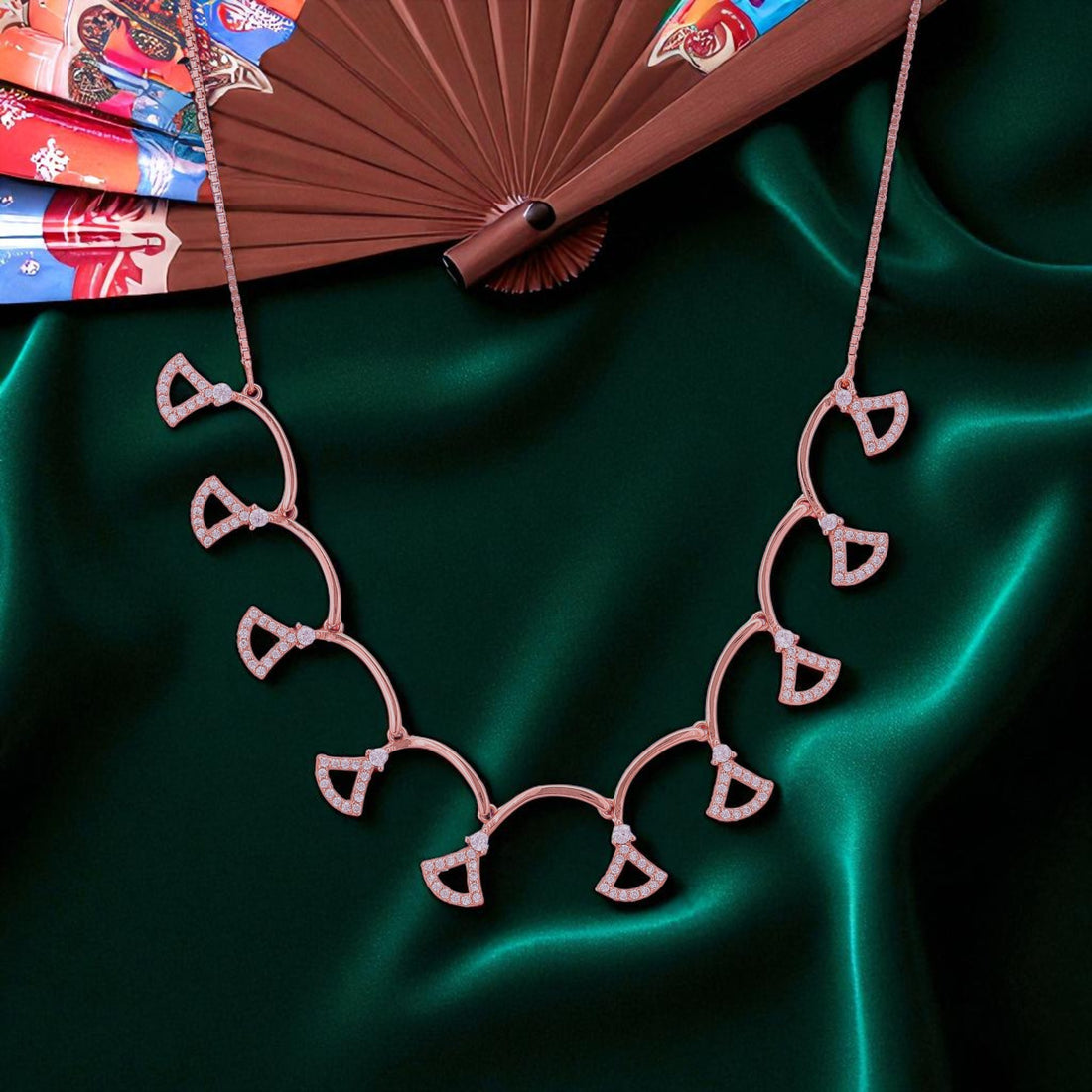 925 Sterling Silver Rose Gold Galaxy Disc Drop Necklace for Women