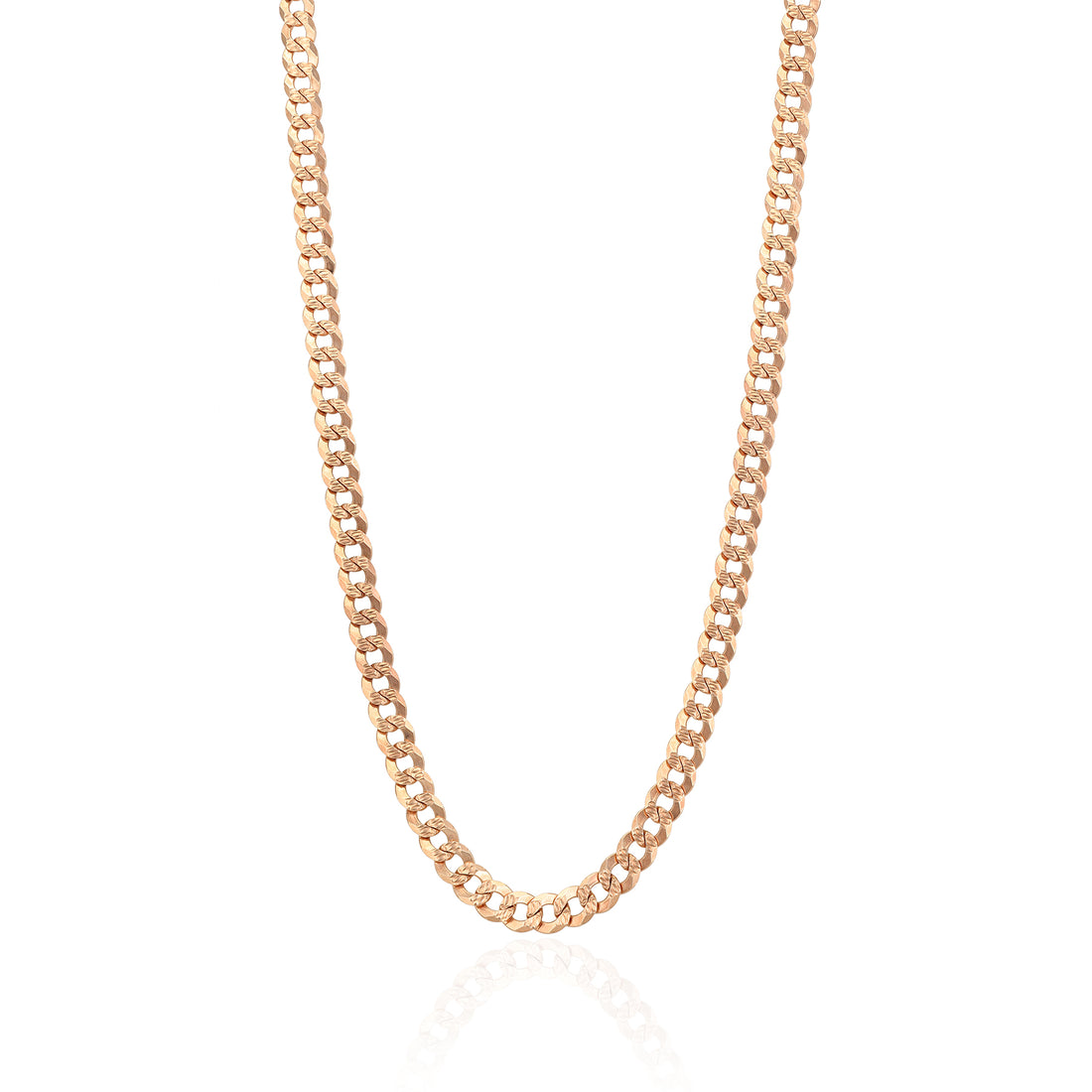 925 Sterling Silver Rose Gold Plated Dominus Curb Chain for Men