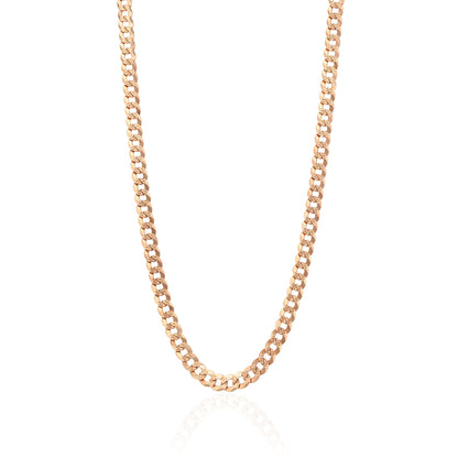 925 Sterling Silver Rose Gold Plated Dominus Curb Chain for Men