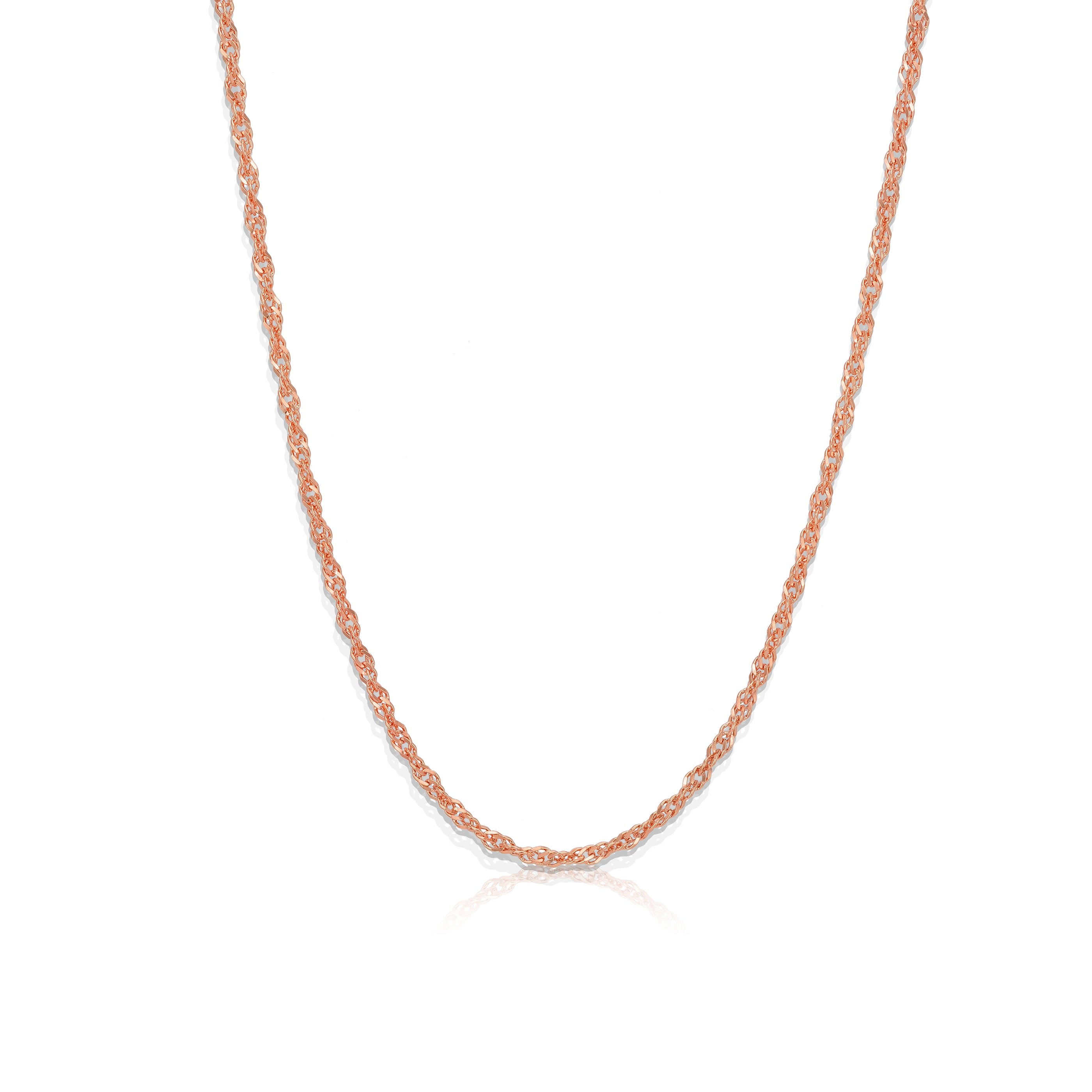 925 Sterling Silver Rose Gold Plated Interlace Luxe Link Chain for Men