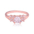 925 Sterling Silver Rose Gold Plated Round Solitaire Cluster Ring for Women