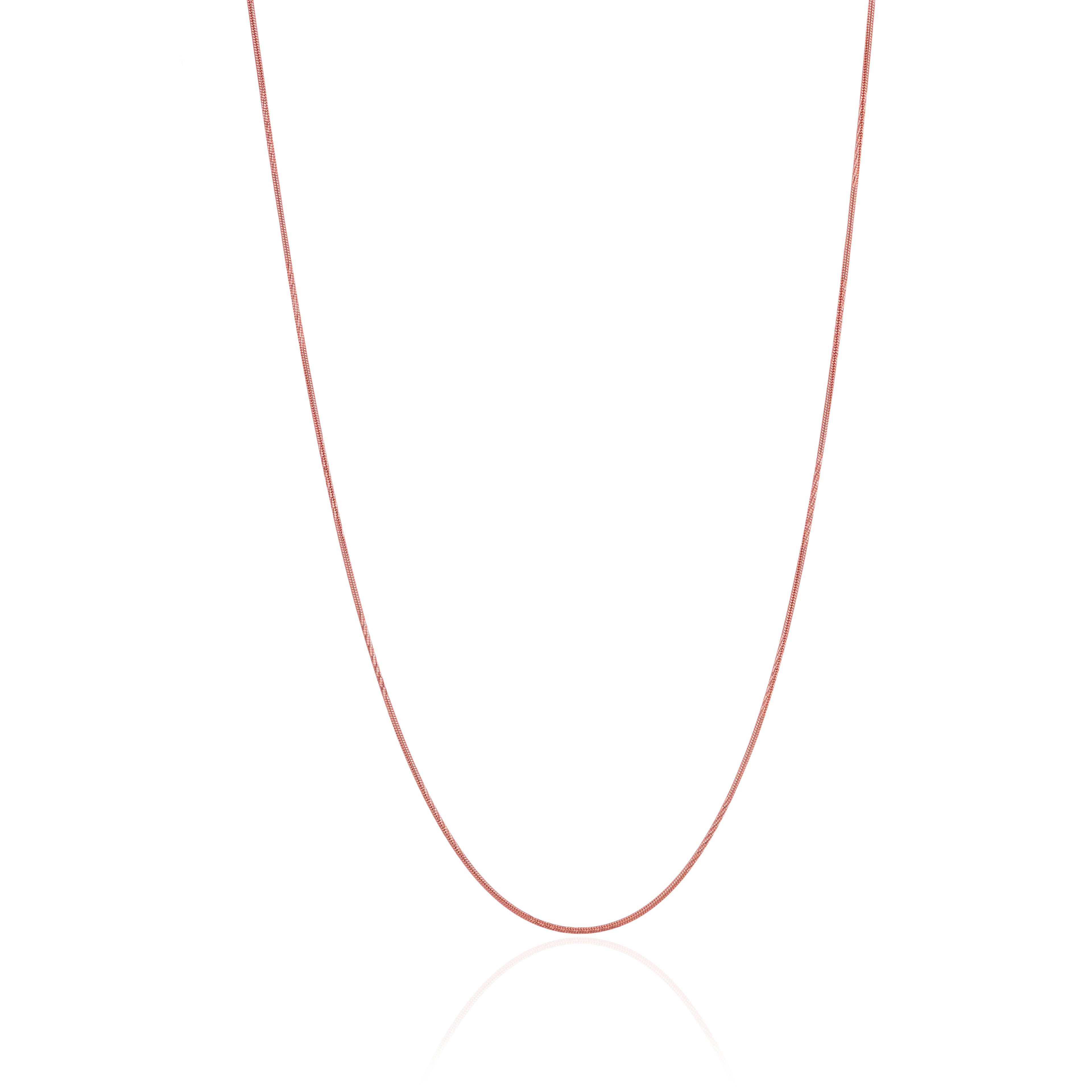 925 Sterling Silver Rose Gold Plated Sleek Herringbone Chain for Women