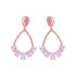 925 Sterling Silver Rose Gold Plated Teardrop Crystal Cluster Earring for Women