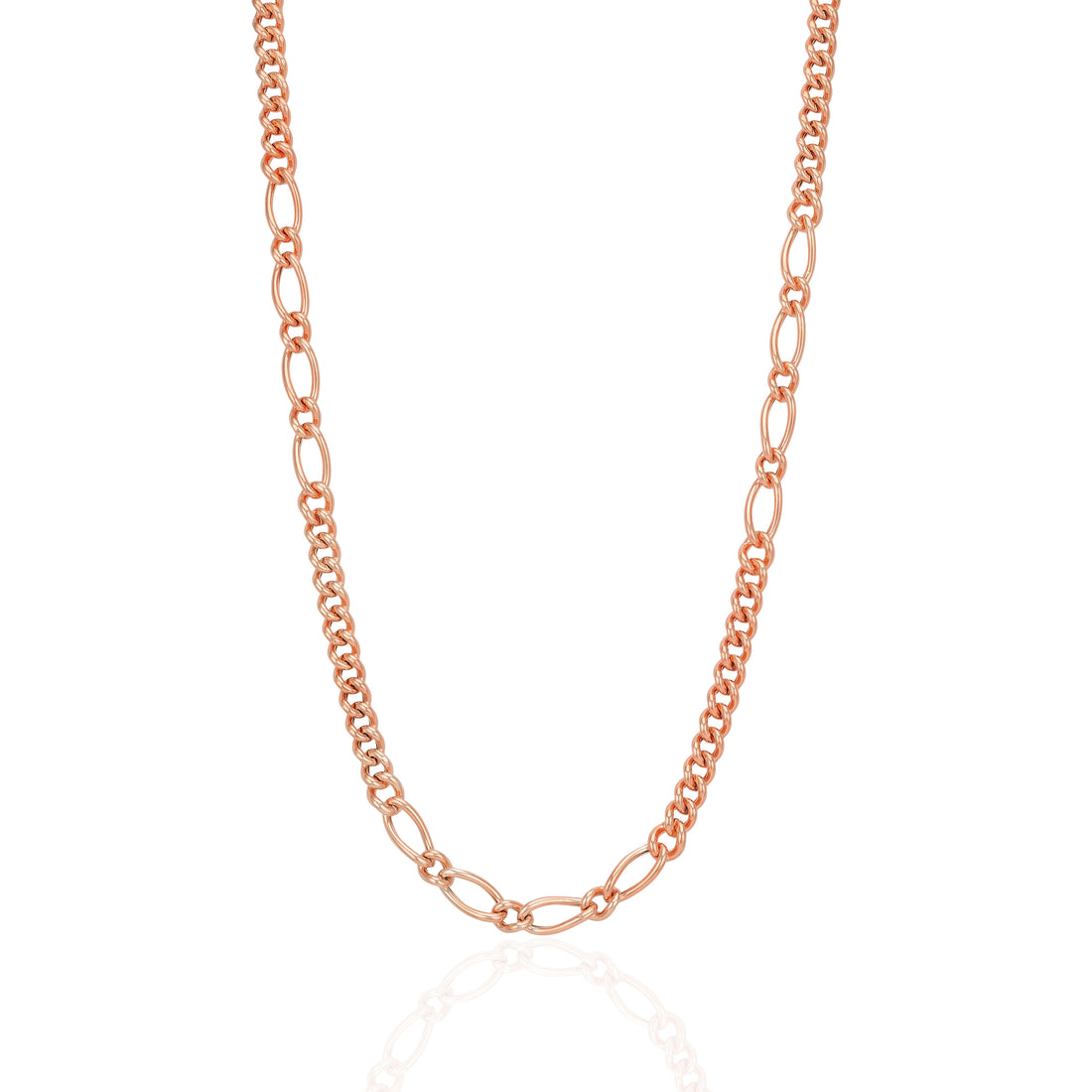 925 Sterling Silver Rose Gold Plated Twist Link Chain for Men