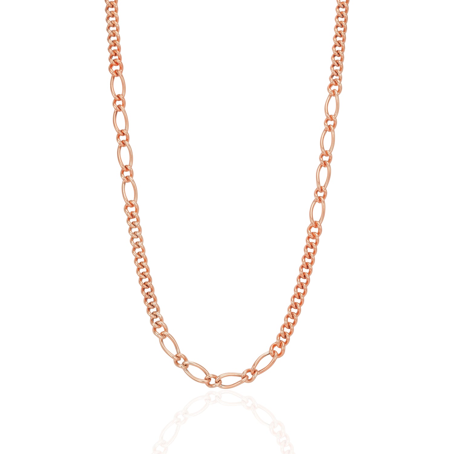 925 Sterling Silver Rose Gold Plated Twist Link Chain for Men