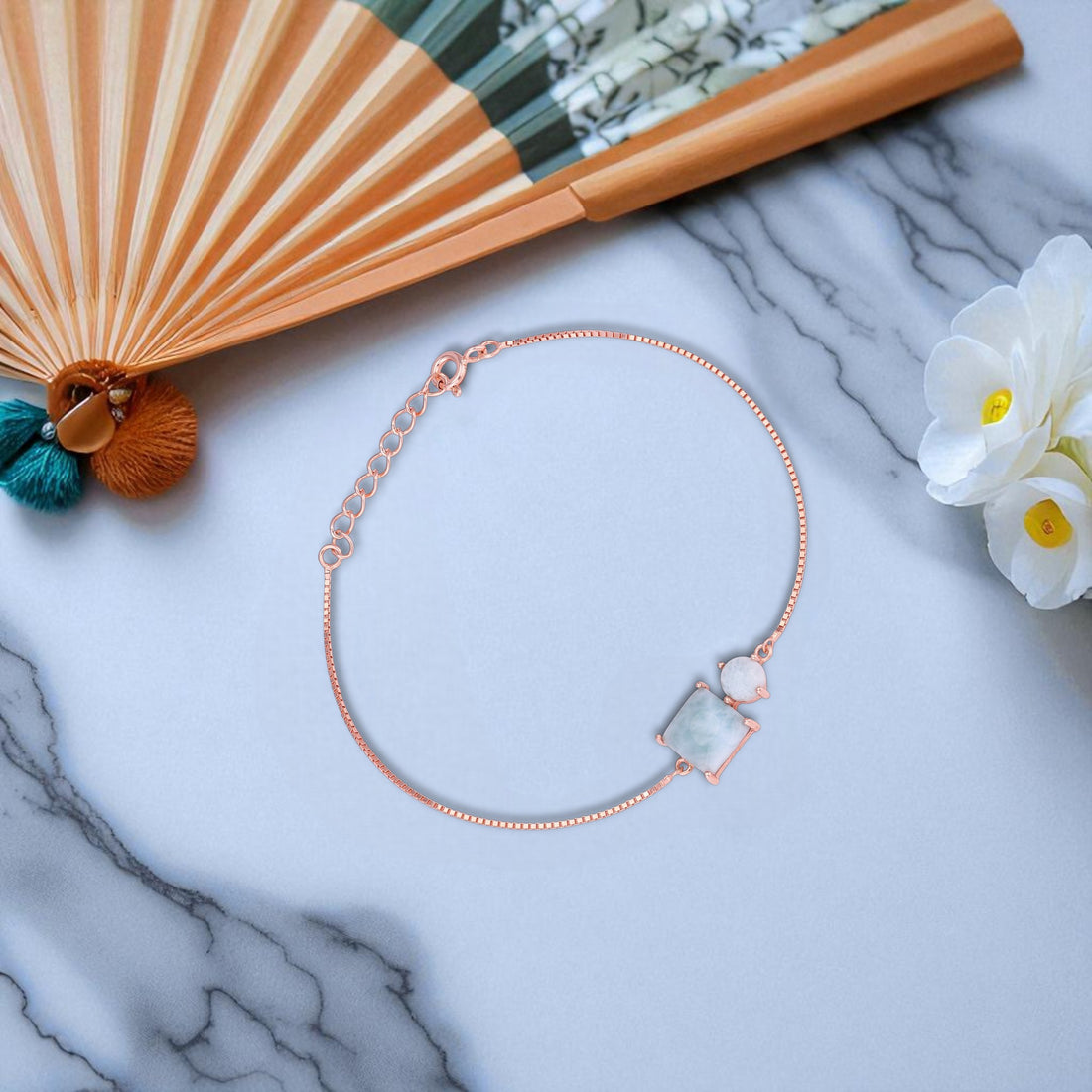 925 Sterling Silver Rose Gold Pristine Sparkle Bracelet For Women