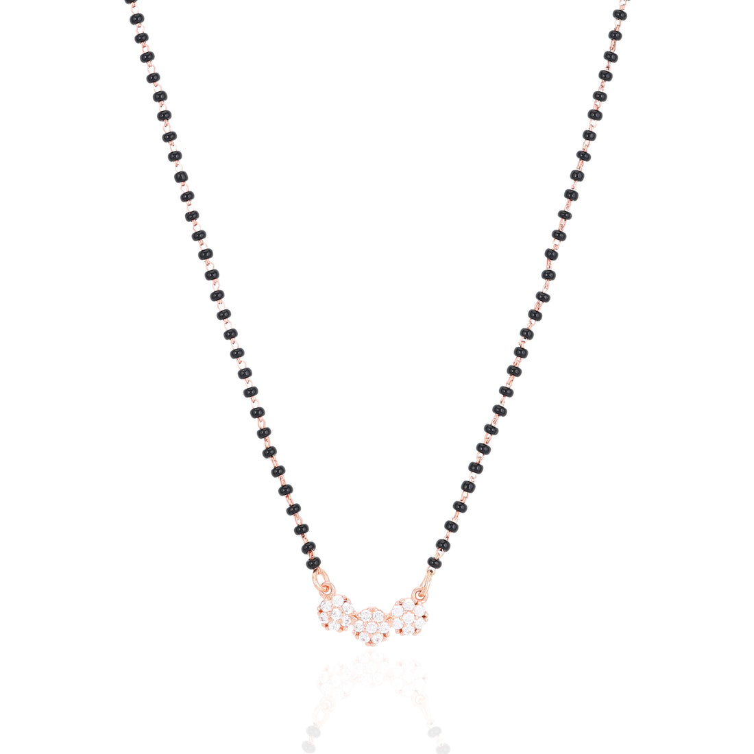 925 Sterling Silver Rose Gold Tri Blossom Mangalsuthra For Women