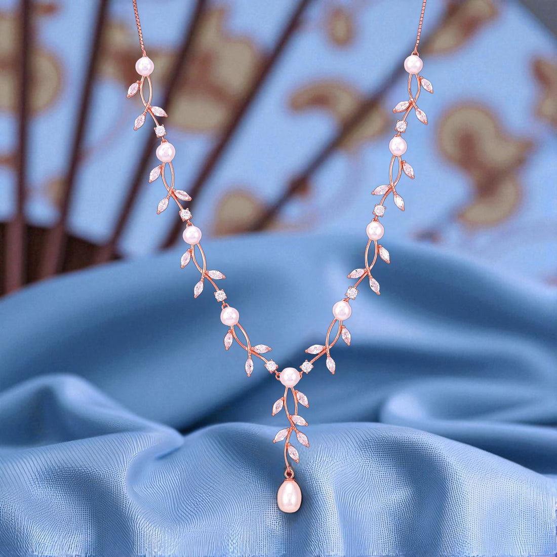 925 Sterling Silver Rose Gold Twin Star Arch Necklace for Women