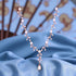 925 Sterling Silver Rose Gold Twin Star Arch Necklace for Women