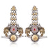 925 Sterling Silver Rose Quartz Deo Peacock Earring