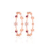 925 Sterling Silver Rosegold Ruby Petal Accent Bangle For Women