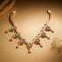 925 Sterling Silver Rosegold Verdure Sparkle Dangle Necklace For Women