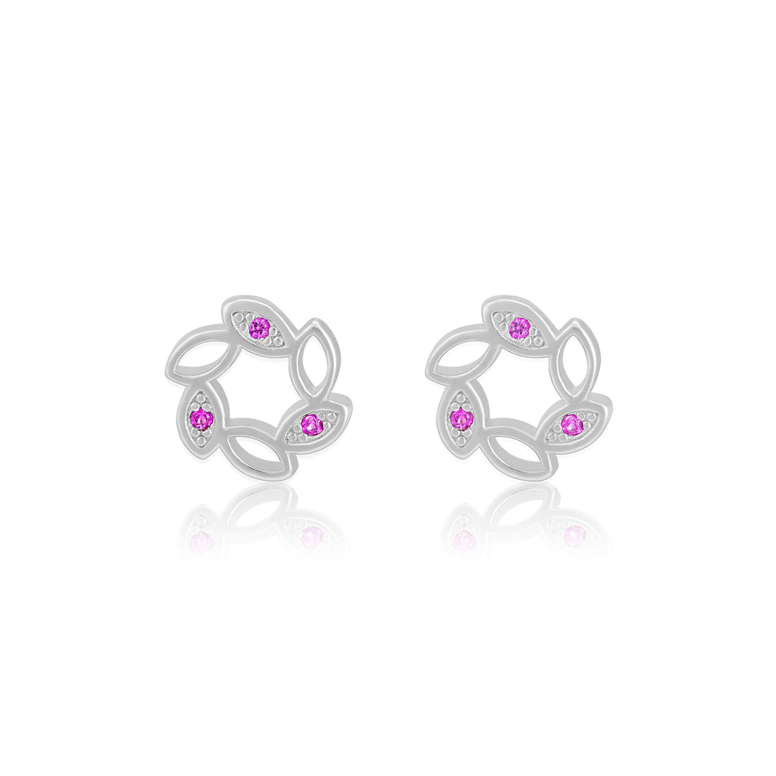 925 Sterling Silver Rosette Circle Rhodium Plated Earrings For Women
