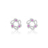 925 Sterling Silver Rosette Circle Rhodium Plated Earrings For Women
