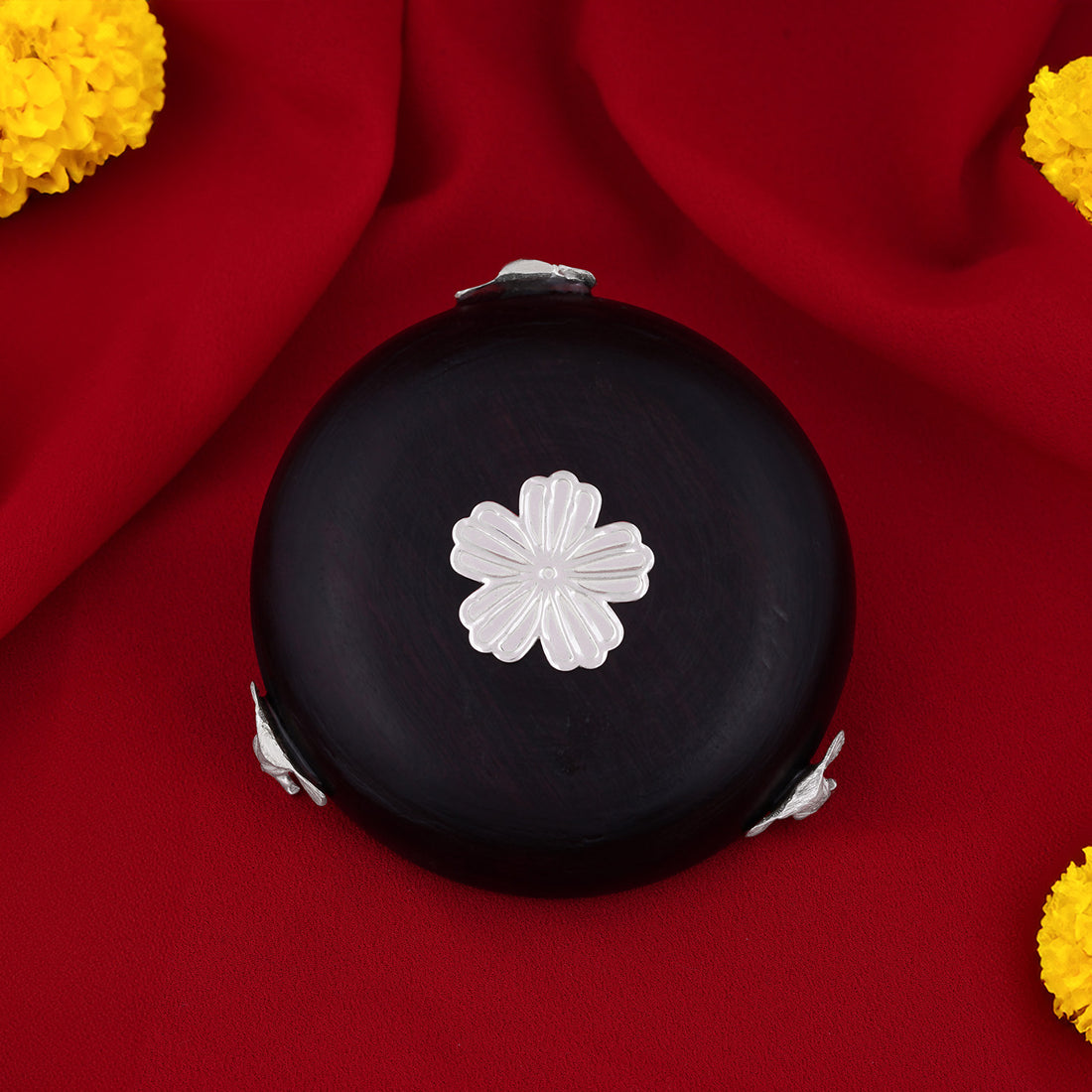 925 Sterling Silver Rosewood Elephant Peeda For Keeping Idol