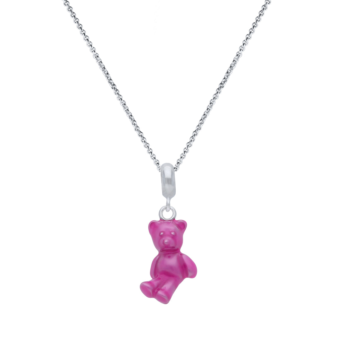 925 Sterling Silver Rosey Teddy Pendant For Kids