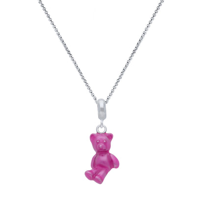 925 Sterling Silver Rosey Teddy Pendant For Kids
