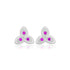 925 Sterling Silver Rosy Bloom Triple Petal Rhodium Plated Stud For Women