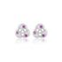 925 Sterling Silver Rosy Trinity Rhodium Plated Earrings For Women