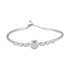 925 Sterling Silver Round Pave with Tapered Marquise Side Stones Sleek Metal Finish Bracelet for Women