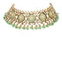 Royal Green Bloom Kundan 925 Sterling Silver Necklace for Women with Pearl and Enamel Detailing