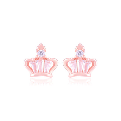 925 Sterling Silver Royal Helix Crown Earrings For Women