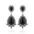 925 Sterling Silver Royal Noir Teardrop Oxidised Earrings For Women